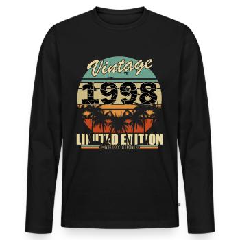 Vintage 1998 Legend Gift Idea - T-shirt manches longues Premium bio Homme - noir - Devant - Nico (187cm)