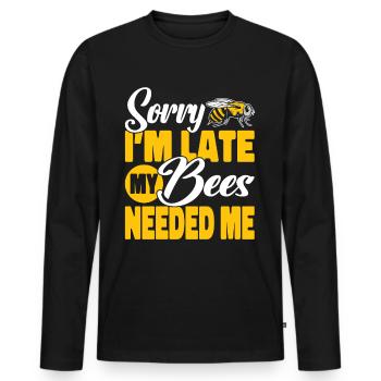beekeeper beekeeper bees honey bee beekeeping - Men's Premium Organic Long Sleeve Shirt - black - Front - Nico (187cm)