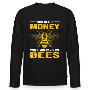 beekeeper beekeeper bees honey bee beekeeping - Men's Premium Organic Long Sleeve Shirt - black - Front - Nico (187cm)