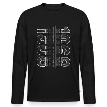Finest Millésime 1968 Année de naissance 1968 Anniversaire - T-shirt manches longues Premium bio Homme - noir - Devant - Nico (187cm)