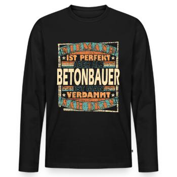 Betonbauer Metallbauer Stahlbetonbauer - Männer Premium Bio Langarmshirt - Schwarz - Vorne - Nico (187cm)