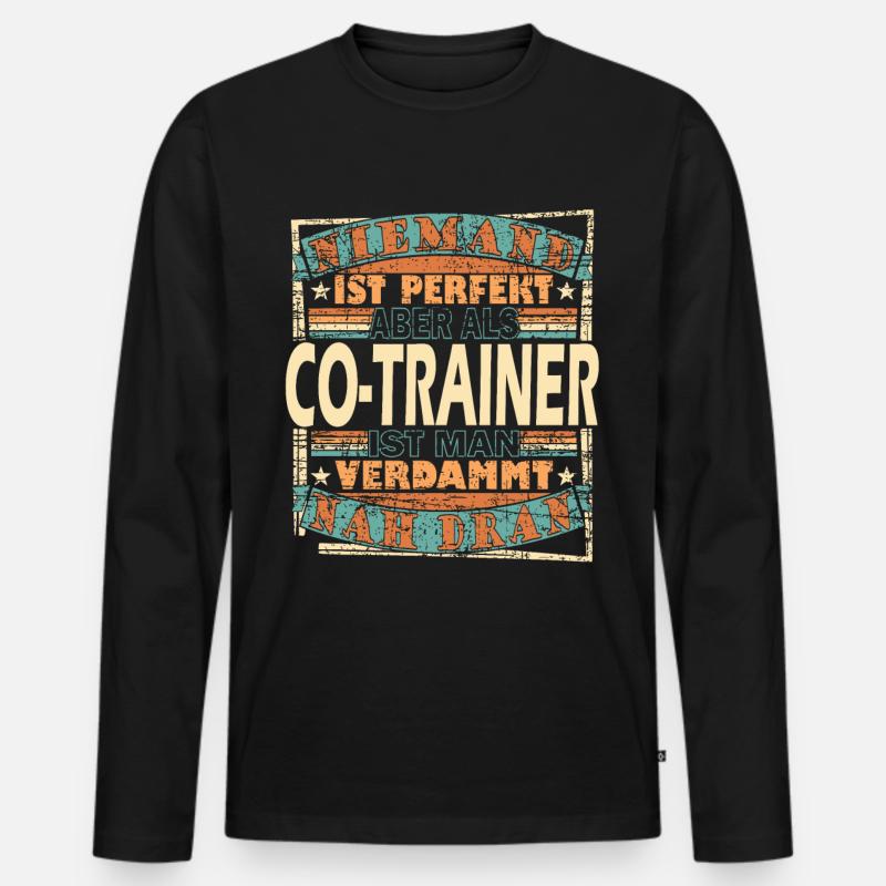 Assistenztrainer Co-Trainer Trainer - Männer Premium Bio Langarmshirt - Schwarz