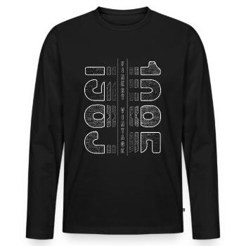 Finest Millésime 1985 Année de naissance 1985 Anniversaire - T-shirt manches longues Premium bio Homme - noir - Devant - Nico (187cm)
