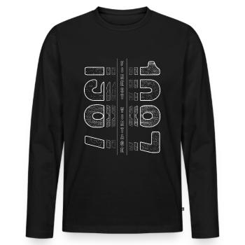 Finest Millésime 1987 Année de naissance 1987 Anniversaire - T-shirt manches longues Premium bio Homme - noir - Devant - Nico (187cm)