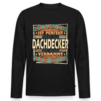 Dachdecker Dachdeckerin Dachspengler - Männer Premium Bio Langarmshirt - Schwarz - Vorne - Nico (187cm)