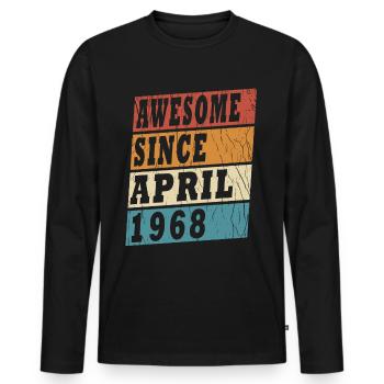 1968 Avril 1968 Jubilé Avril 1968 Avril - T-shirt manches longues Premium bio Homme - noir - Devant - Nico (187cm)