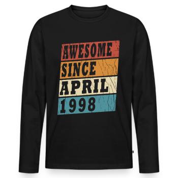 1998 avril - anniversaire 1998 Legends avril - T-shirt manches longues Premium bio Homme - noir - Devant - Nico (187cm)