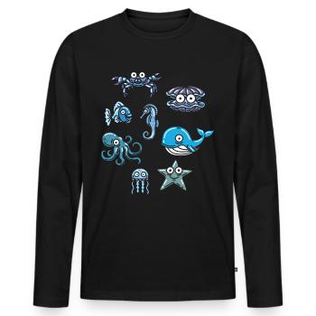 Aquatic animal ocean life marine animal - Men's Premium Organic Long Sleeve Shirt - black - Front - Nico (187cm)