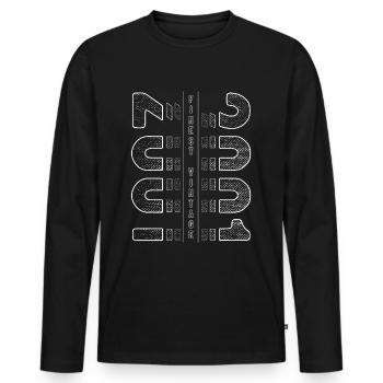 Finest Vintage 2001 Year of birth 2001 Birthday - Men's Premium Organic Long Sleeve Shirt - black - Front - Nico (187cm)