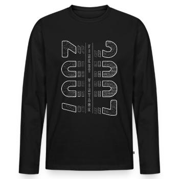 Finest Vintage 2007 Year of birth 2007 Birthday - Men's Premium Organic Long Sleeve Shirt - black - Front - Nico (187cm)