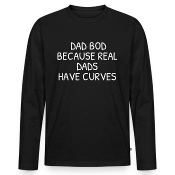 Papa Bod parce que les vrais papas ont des courbes - T-shirt manches longues Premium bio Homme - noir - Devant - Nico (187cm)