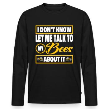 Beekeepers Bees Honey bees Beekeeping - Men's Premium Organic Long Sleeve Shirt - black - Front - Nico (187cm)