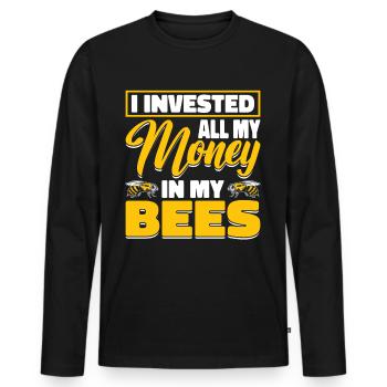 Beekeepers Bees Honey bees Beekeeping - Men's Premium Organic Long Sleeve Shirt - black - Front - Nico (187cm)