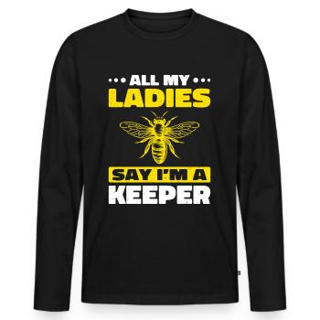 Beekeepers Bees Honey bees Beekeeping - Men's Premium Organic Long Sleeve Shirt - black - Front - Nico (187cm)