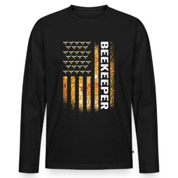 Beekeepers Bees Honey bees Beekeeping - Men's Premium Organic Long Sleeve Shirt - black - Front - Nico (187cm)