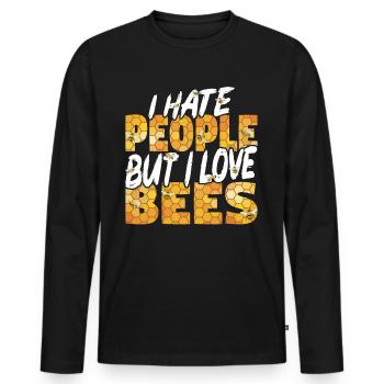 Beekeepers Bees Honey bees Beekeeping - Men's Premium Organic Long Sleeve Shirt - black - Front - Nico (187cm)