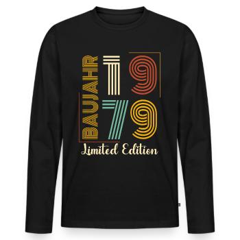 Vintage Made In 1979 45 Years Of Being Awesome - Männer Premium Bio Langarmshirt - Schwarz - Vorne - Nico (187cm)