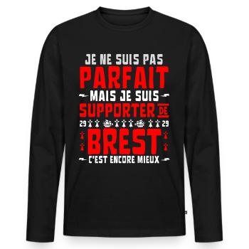 Supporter Brest Ultras Football - T-shirt manches longues Premium bio Homme - noir - Devant - Nico (187cm)
