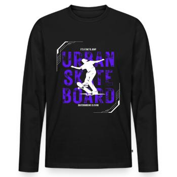 Urban Skate Board - Männer Premium Bio Langarmshirt - Schwarz - Vorne - Nico (187cm)