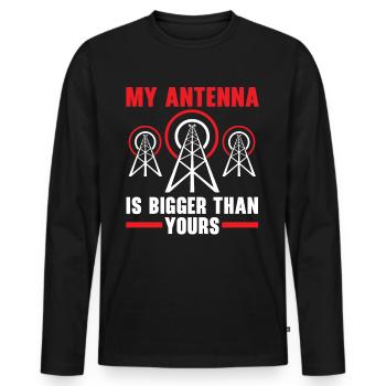 Meine Antenne ist größer als deine Amateurfunkante - Männer Premium Bio Langarmshirt - Schwarz - Vorne - Nico (187cm)