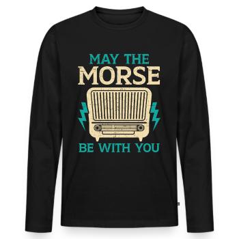 Möge das Morsealphabet mit dir sein Funkamateur Ha - Männer Premium Bio Langarmshirt - Schwarz - Vorne - Nico (187cm)