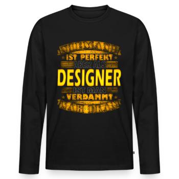 Grafiker Grafik Design Designerin Geschenkidee - Männer Premium Bio Langarmshirt - Schwarz - Vorne - Nico (187cm)