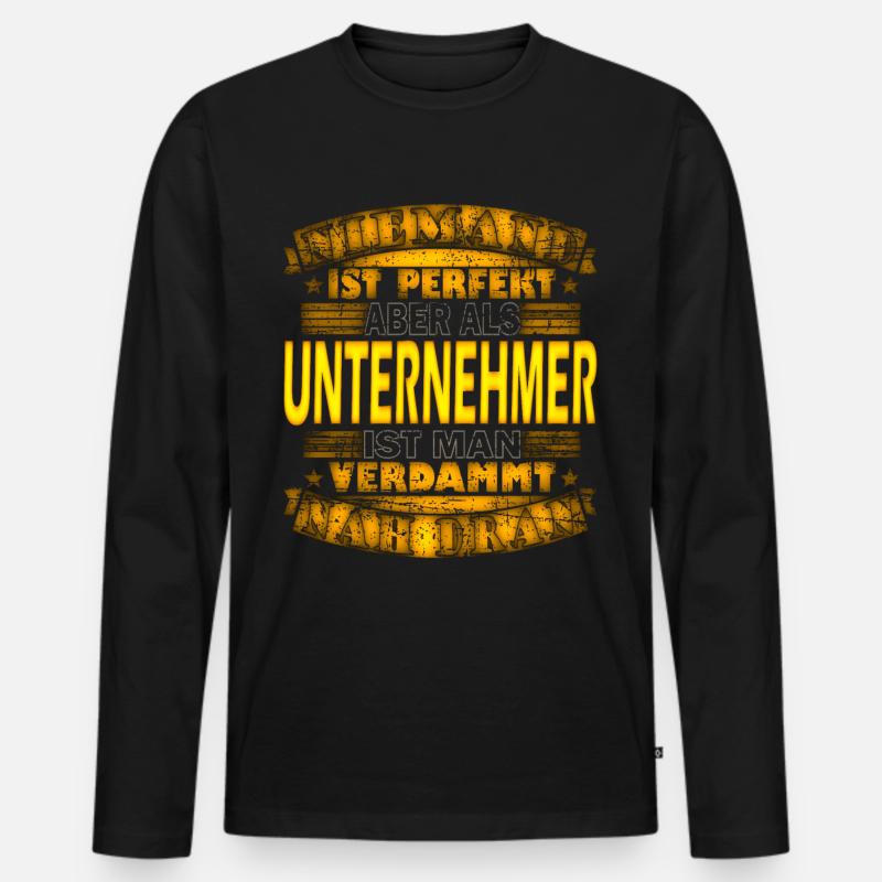 Unternehmer - Männer Premium Bio Langarmshirt - Schwarz