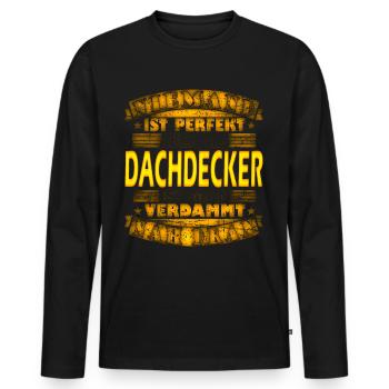Dachdecker Dachdeckerin Dachspengler - Männer Premium Bio Langarmshirt - Schwarz - Vorne - Nico (187cm)