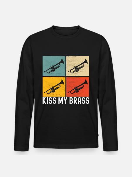 Trumpet trumpet player - Men's Premium Organic Long Sleeve Shirt - black