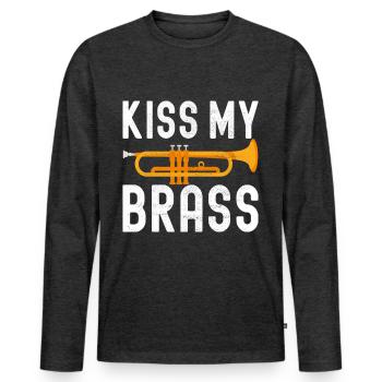 Trompete Trompetenspieler - Männer Premium Bio Langarmshirt - Anthrazit meliert - Vorne - Nico (187cm)