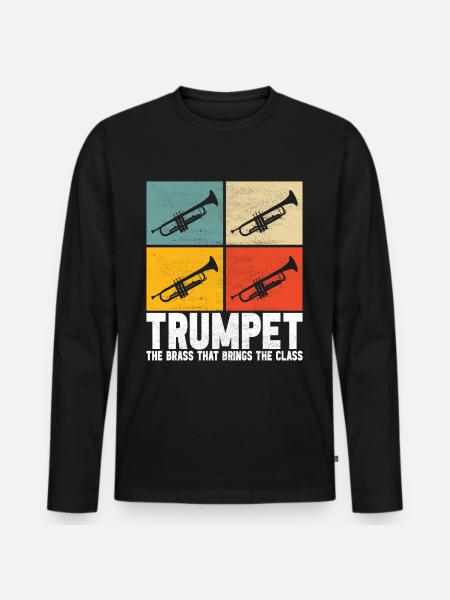 Trumpet Trumpet Player - Men's Premium Organic Long Sleeve Shirt - black
