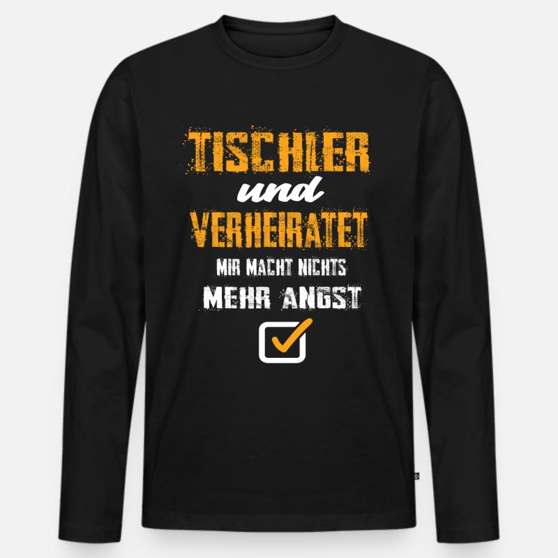 Tischler - Männer Premium Bio Langarmshirt - Schwarz