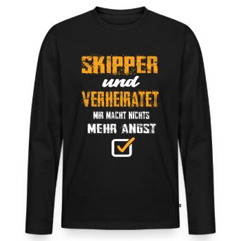 Skipper - Männer Premium Bio Langarmshirt - Schwarz - Vorne - Nico (187cm)