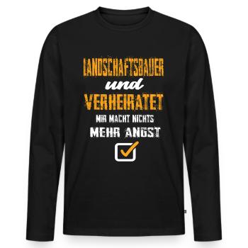 Landschaftsbauer und Verheiratet - Männer Premium Bio Langarmshirt - Schwarz - Vorne - Nico (187cm)