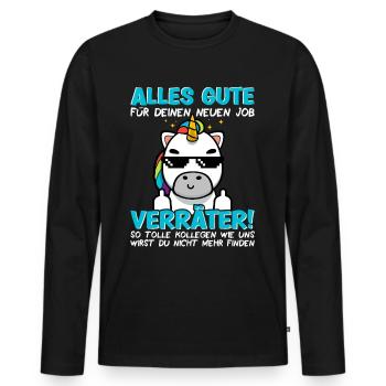 Jobwechsel Neuer Job Abschied Abschiedsgeschenk - Männer Premium Bio Langarmshirt - Schwarz - Vorne - Nico (187cm)