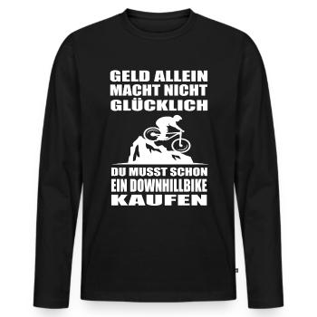 Downhill - Männer Premium Bio Langarmshirt - Schwarz - Vorne - Nico (187cm)