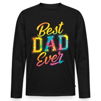 Best Dad Ever - Men's Premium Organic Long Sleeve Shirt - black - Front - Nico (187cm)