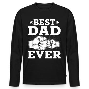 Best Dad Ever - Men's Premium Organic Long Sleeve Shirt - black - Front - Nico (187cm)