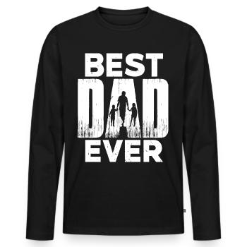 Best Dad Ever - Men's Premium Organic Long Sleeve Shirt - black - Front - Nico (187cm)