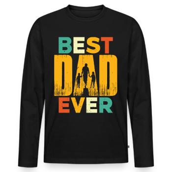 Best Dad Ever - Men's Premium Organic Long Sleeve Shirt - black - Front - Nico (187cm)