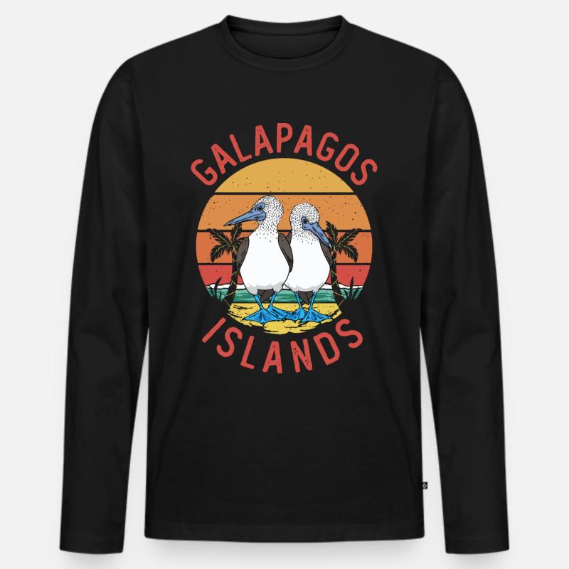 Galapagos Islands - Männer Premium Bio Langarmshirt - Schwarz