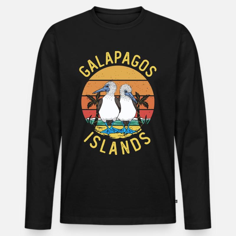 Galapagos Islands - Männer Premium Bio Langarmshirt - Schwarz
