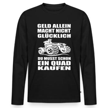 Quad - Männer Premium Bio Langarmshirt - Schwarz - Vorne - Nico (187cm)