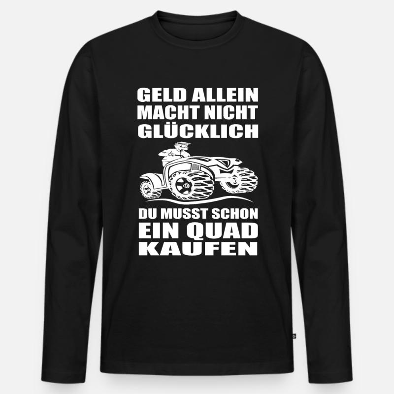 Quad - Männer Premium Bio Langarmshirt - Schwarz