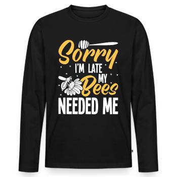 Beekeepers Bees Honey bees Beekeeping - Men's Premium Organic Long Sleeve Shirt - black - Front - Nico (187cm)