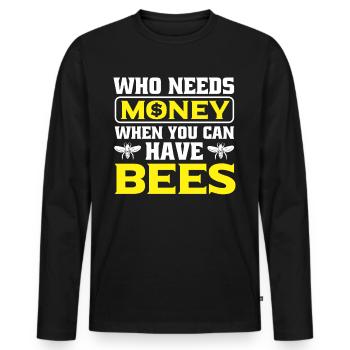 Beekeepers Bees Honey bees Beekeeping - Men's Premium Organic Long Sleeve Shirt - black - Front - Nico (187cm)