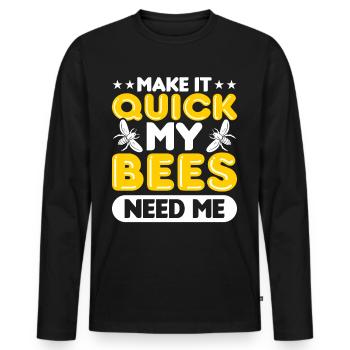 Beekeepers Bees Honey bees Beekeeping - Men's Premium Organic Long Sleeve Shirt - black - Front - Nico (187cm)