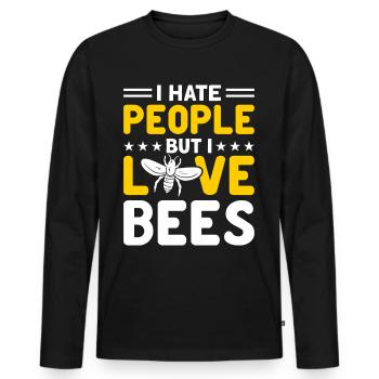Beekeepers Bees Honey bees Beekeeping - Men's Premium Organic Long Sleeve Shirt - black - Front - Nico (187cm)