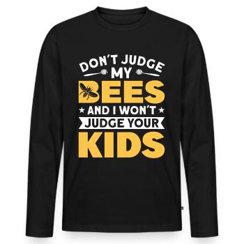Beekeepers Bees Honey bees Beekeeping - Men's Premium Organic Long Sleeve Shirt - black - Front - Nico (187cm)