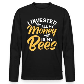 Beekeepers Bees Honey bees Beekeeping - Men's Premium Organic Long Sleeve Shirt - black - Front - Nico (187cm)